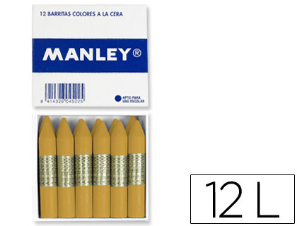 MANLEY - LAPICES DE CERA UNICOLOR OCRE MADERA CAJA DE 12 N.64 (Ref.MNC05060)