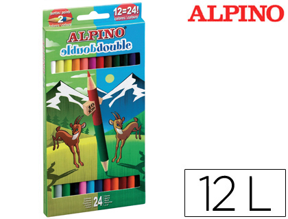 ALPINO - LAPICES DE COLORES DOBLE CAJA DE 12 COLORES CON 24 PUNTAS (Ref.AL000169)