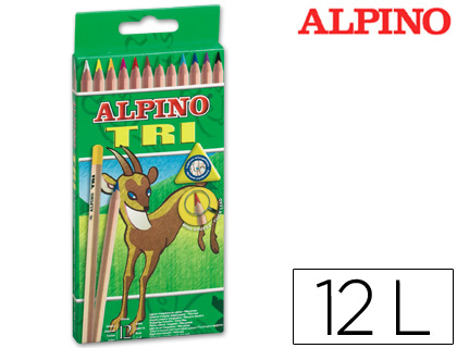 ALPINO - LAPICES DE COLORES TRI ESTUCHE DE 12 COLORES SURTIDOS (Ref.AL000128)