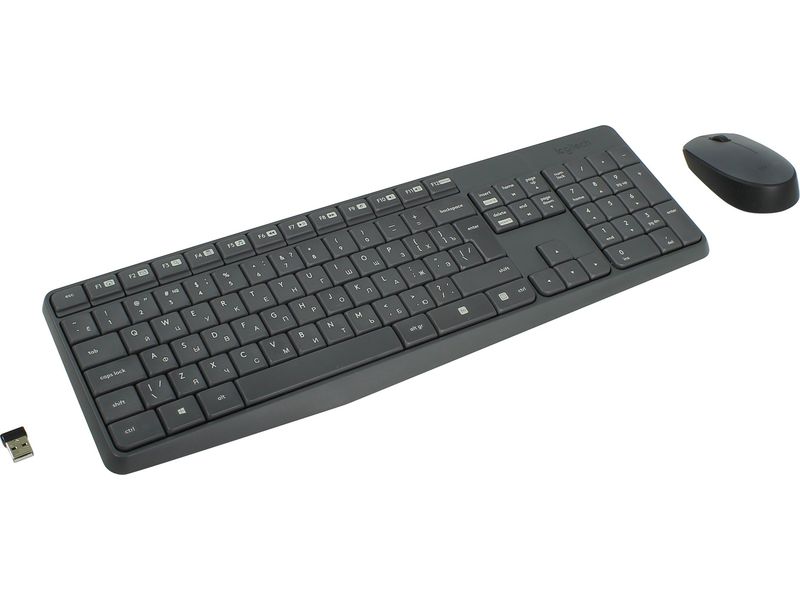 LOGITECH - Mk235 Kit Ratón + teclado inalámbrico negro USB (Ref.920-007919)