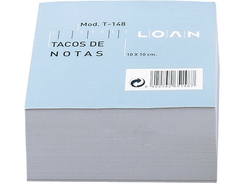 LOAN - Taco notas adhesivas 500h Blanco 100x100mm (Ref.T-148)