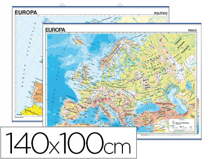 MAPA MURAL EUROPA FISICO/POLITICO -140 X 100 CM (Ref.6102.8)