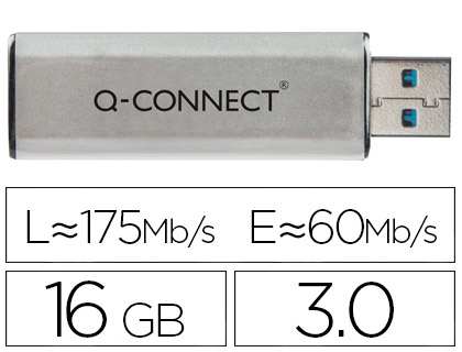 Q-CONNECT - MEMORIA USB FLASH 16 GB 3.0 (CANON L.P.I. 0,24€ Incluido) (Ref.KF16369)