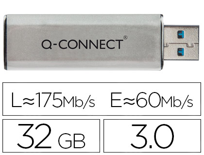 Q-CONNECT - MEMORIA USB FLASH 32 GB 3.0 (CANON L.P.I. 0,24€ Incluido) (Ref.KF16370)