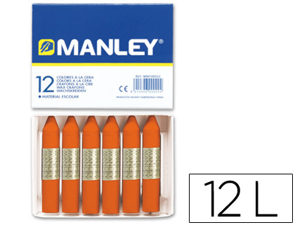 MANLEY - CAJA DE 12 CERAS NARANJA. Nº6 (Ref.MNC04497)