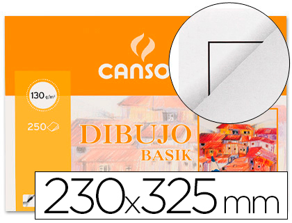 CANSON - PAPEL DIBUJO BASIK 23X32.5 -130 GR -CON RECUADRO (Ref.200400738)