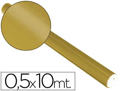 SADIPAL - PAPEL METALIZADO ORO ROLLO CONTINUO DE 0,5 X 10 MT (Ref.12707)