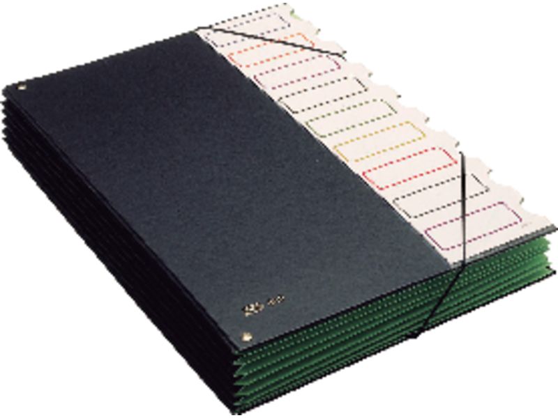 PARDO - Carpeta clasificadora 9 departamentos Folio Con Fuelle Pvc 850 (Ref.85001)