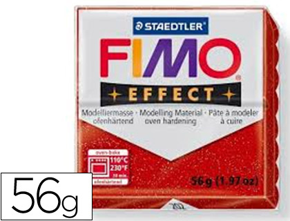 STAEDTLER - PASTA FIMO EFFECT 56 GR ROJO PURPURINA (Ref.8020-202)
