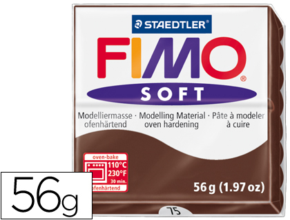 STAEDTLER - PASTA FIMO SOFT 56 GR COLOR CHOCOLATE (Ref.8020-75)