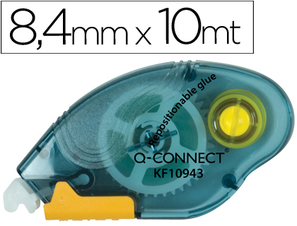 Q-CONNECT - PEGAMENTO ROLLER COMPACT NO PERMANENTE -6,5 MM DE ANCHO X 10 MT -UNIDAD (Ref.KF10943)