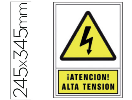 SYSSA - PICTOGRAMA SEÑAL DE ADVERTENCIA ATENCION! ALTA TENSION EN PVC 245X345 MM (Ref.2040)