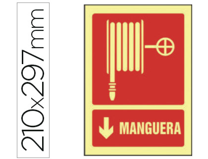 SYSSA - PICTOGRAMA SEÑAL DE MANGUERA EN PVC FOTOLUMINISCENTE 210X297 MM (Ref.6028F)