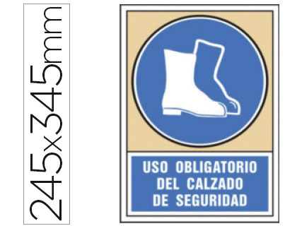 SYSSA - PICTOGRAMA SEÑAL DE OBLIGACION USO OBLIGATORIO DEL CALZADO DE SEGURIDAD EN PVC 245X345 MM (Ref.4005)