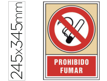 SYSSA - PICTOGRAMA SEÑAL DE PROHIBICION PROHIBIDO FUMAR EN PVC 245X345 MM (Ref.3001)