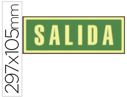 SYSSA - PICTOGRAMA SEÑAL DE SALIDA EN PVC FOTOLUMINISCENTE 297X105 MM (Ref.9030F)