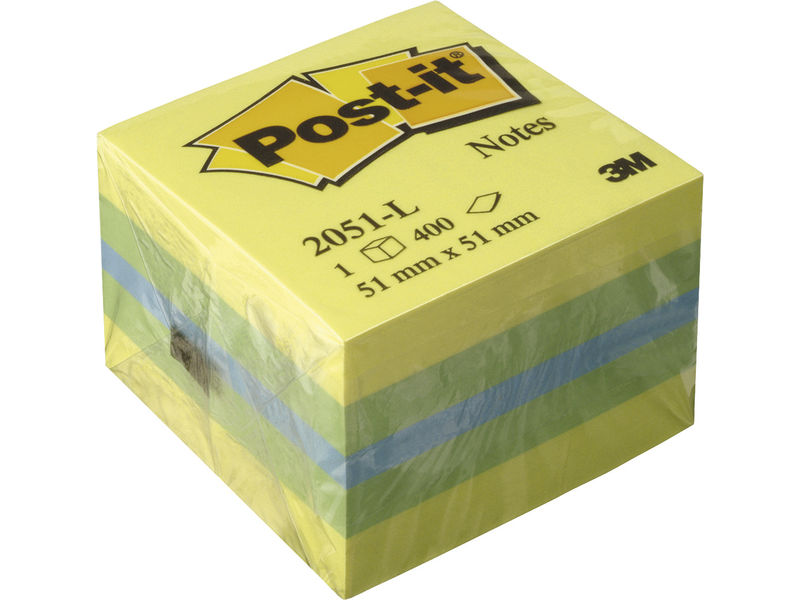 POST-IT - Cubo notas adhesivas 400h Limón 51x51mm (Ref.FT510091729)