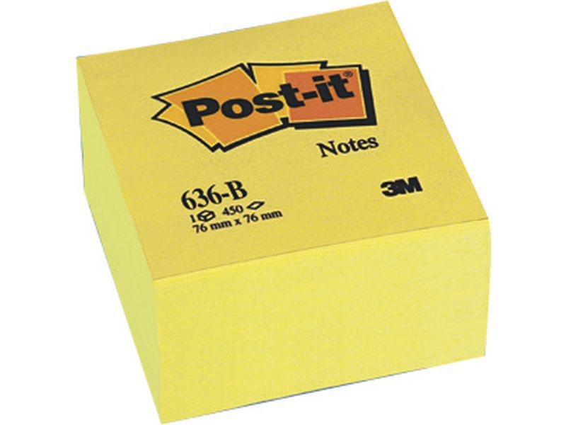 POST-IT - Cubo notas adhesivas 450h Amarillo 76x76mm (Ref.FT510018763)