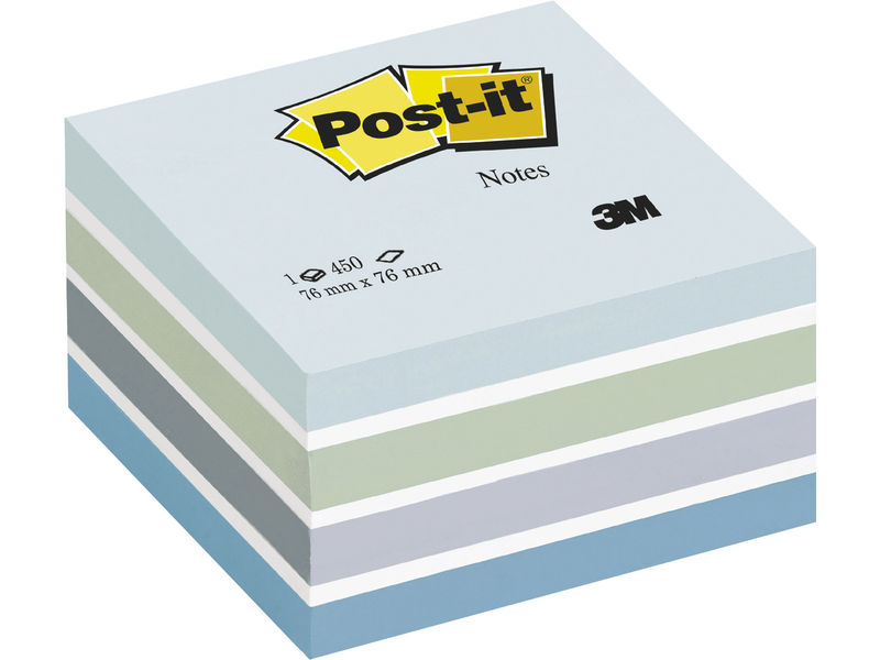 POST-IT - Cubo notas adhesivas 450h Azul pastel 76x76mm (Ref.FT510093212)
