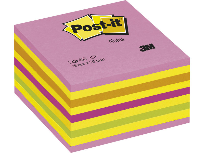 POST-IT - Cubo notas adhesivas 450h Rosa neon 76x76mm (Ref.FT510093204)