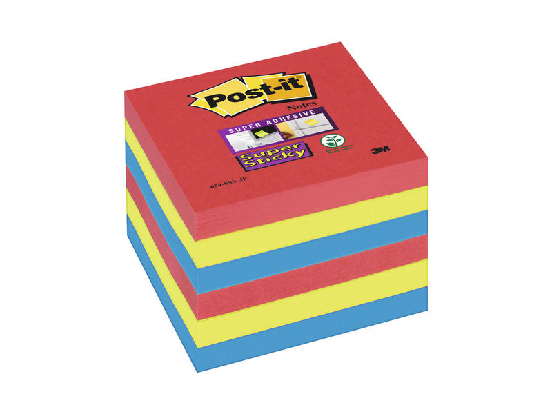 POST-IT - Notas adhesivas Pack 6 blocs Colores surtidos 76x76mm 654-6SS-JP (Ref.70005253458)
