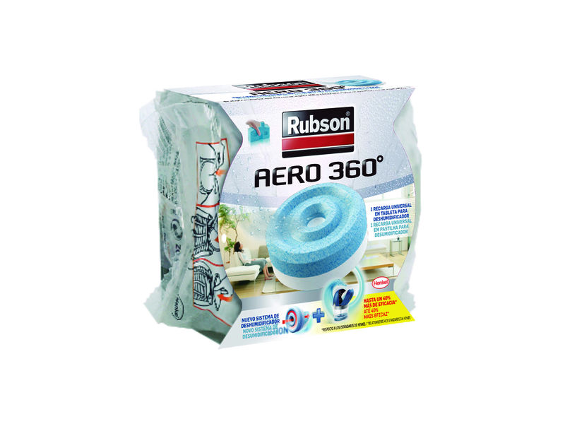 RUBSON - Aero 360x1 recargas 450g tableta 2 en 1 absorbe humedad y neutraliza malos olores (Ref.1898051)