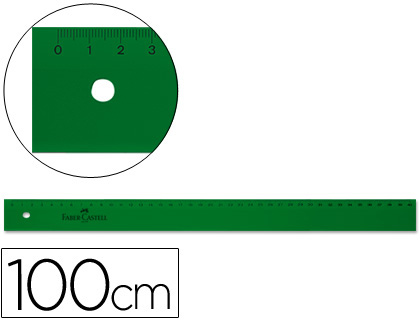 FABER CASTELL - REGLA FABER 100 CM PLASTICO VERDE (Ref.820)