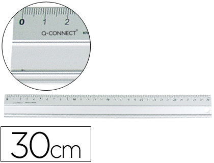 Q-CONNECT - REGLA METALICA ALUMINIO 30 CM (Ref.KF00286)