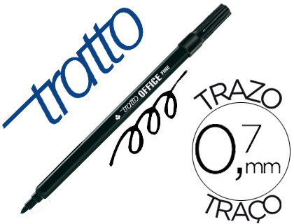 TRATTO - ROTULADOR OFFICE FINE PUNTA DE FIBRA TRAZO 0,7 MM NEGRO (Ref.730503)