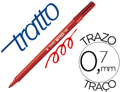 TRATTO - ROTULADOR OFFICE FINE PUNTA DE FIBRA TRAZO 0,7 MM ROJO (Ref.730502)