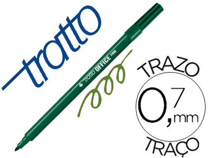 TRATTO - ROTULADOR OFFICE FINE PUNTA DE FIBRA TRAZO 0,7 MM VERDE (Ref.730504)