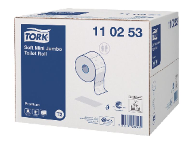 TORK - Papel higienico Pack 12 rollos 915 servicios 2 capas Para T2 (Ref.605092)
