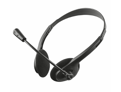 TRUST - Auricular estéreo Ziva Chat para PC con micrófono biaural negro (Ref.21517)
