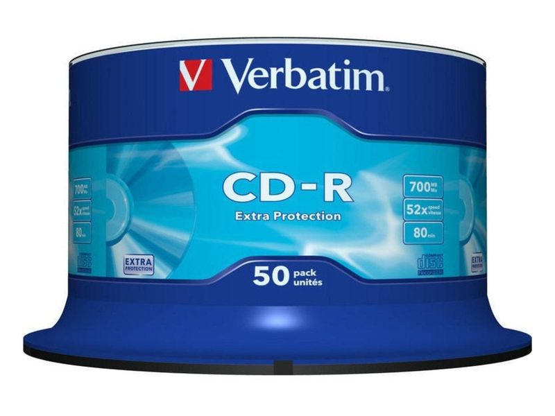 VERBATIM - Cd-R Extra Protection Bobina 50 ud 700 MB 52X (CANON L.P.I. 4€ Incluido) (Ref.43351)