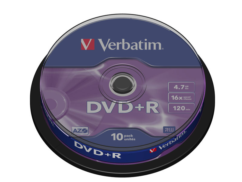 VERBATIM - Dvd+R Advanced azo Bobina 10 ud 16X 4.7GB (CANON L.P.I. 2,1€ Incluido) (Ref.43498)