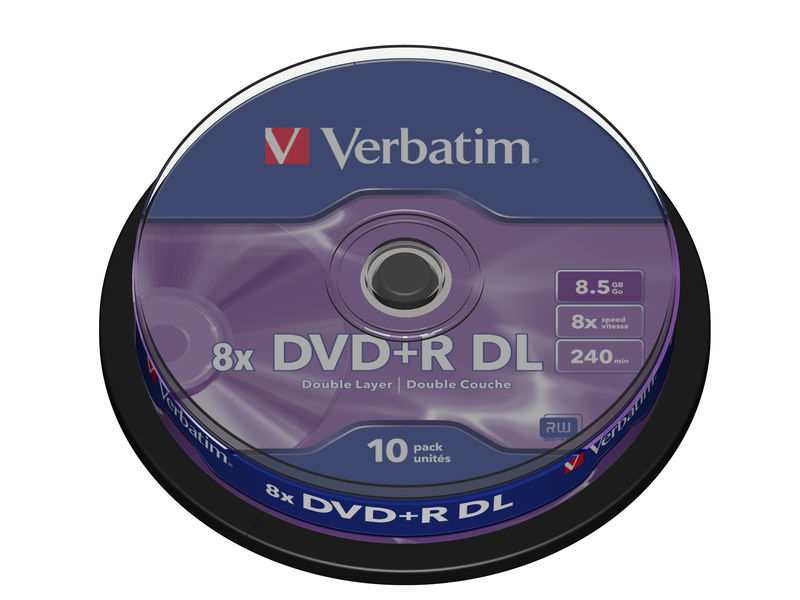 VERBATIM - Dvd+R Advanced azo Bobina 10 ud 8X Doble Capa 8.5 GB (CANON L.P.I. 2,1€ Incluido) (Ref.43666)
