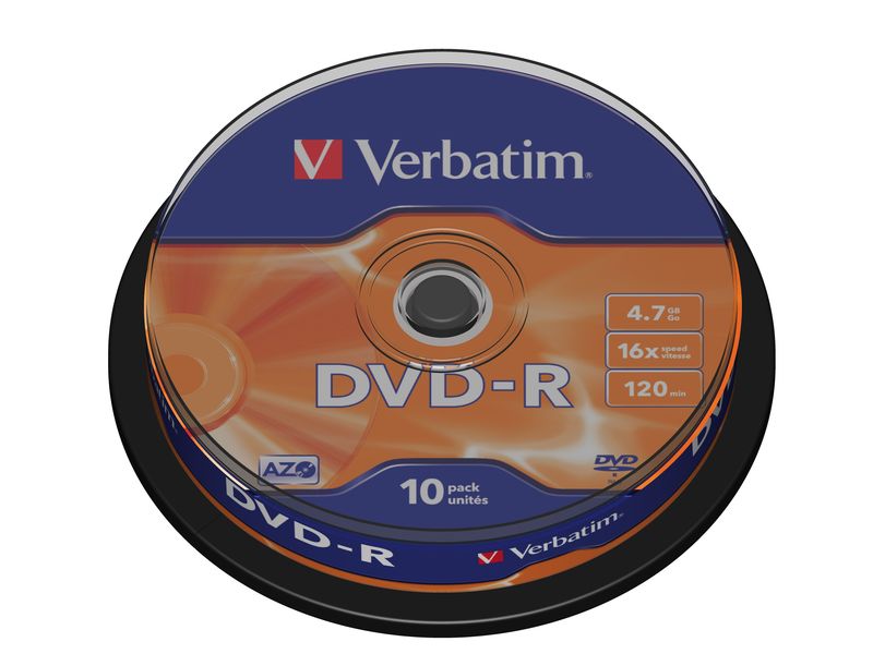 VERBATIM - Dvd+R Advanced azo Bobina 10 ud 16X 4.7GB (CANON L.P.I. 2,1€ Incluido) (Ref.43523)