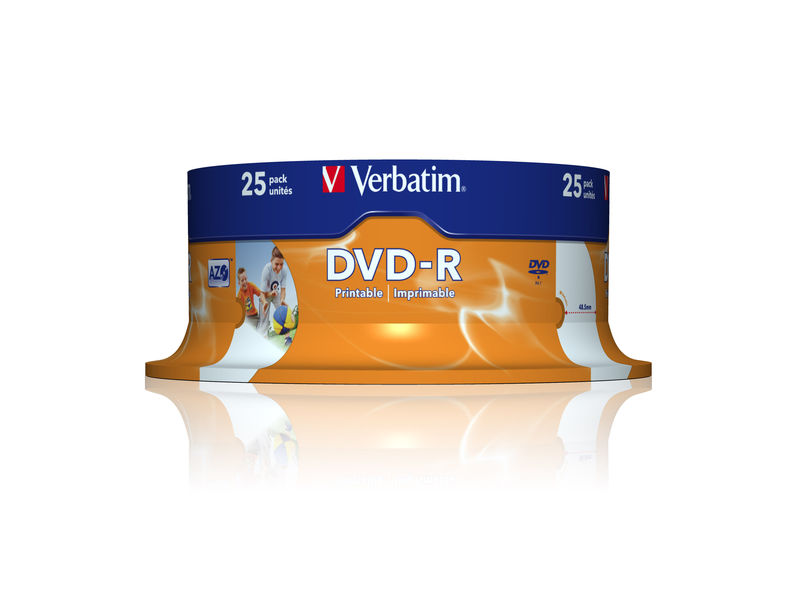 VERBATIM - Dvd-R 25 ud Imprimible (CANON L.P.I. 5,25€ Incluido) (Ref.43538)