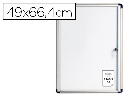 BI-OFFICE - VITRINA DE ANUNCIOS FONDO magnético EXTRAPLANA DE INTERIOR 490X664 MM (Ref.VT610109660)