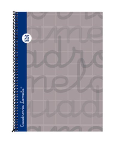 LAMELA - Cuaderno espiral 4º Gris 80 h cuadrícula 2,5 (Ref.7CTE002G)