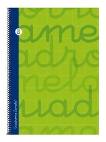 LAMELA - Cuaderno espiral Folio Verde 80 h cuadrícula 2,5 (Ref.7FTE002V)