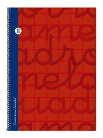 LAMELA - Cuaderno espiral Folio Rojo 80 h cuadrícula 3 (Ref.7FTE003R)