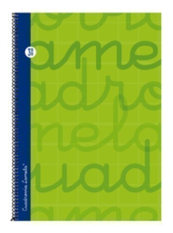 LAMELA - Cuaderno espiral Folio verde 80 h cuadrícula 3 (Ref.7FTE003V)