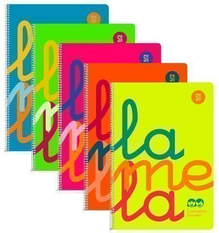 LAMELA - Cuaderno polipropileno formato Folio cuadrícula 5x5 80 hojas 90g colores surtidos (Ref.7FTP005S)