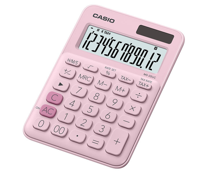 CASIO - Calculadora SobremesaRosa (Ref.MS-20UC-PK)
