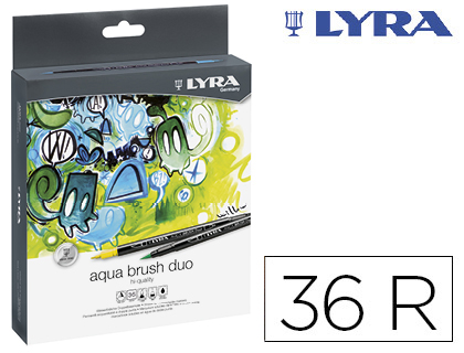 LYRA - Estuche 36 rotuladores punta pincel Aqua Brush Duo (Ref.6521360)