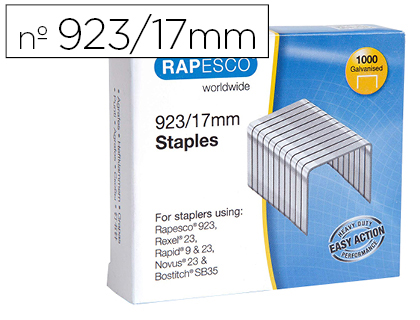 RAPESCO - Caja 1000 grapas galvanizadas 923/17mm (Tipo 23) (Ref.1240)