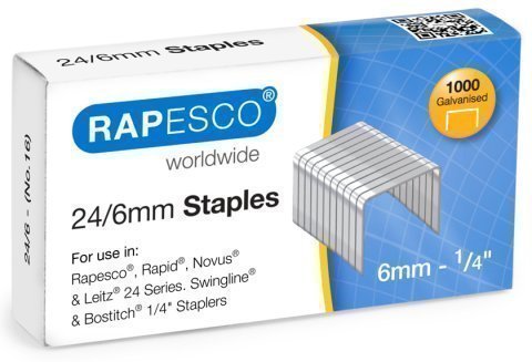RAPESCO - Caja 1000 grapas Galvanizadas 24/6mm. (Ref.S24607Z3)