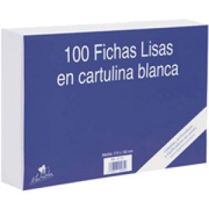 MARIOLA - PACK 100 FICHAS LISAS CARTULINA DIMENSIONES 125X75 MM (Ref.3112L)