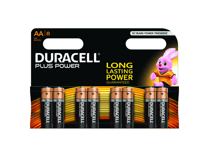 DURACELL - Pilas Alcalinas Plus Power Pack 8 ud AA LR06 (Ref.394017764)